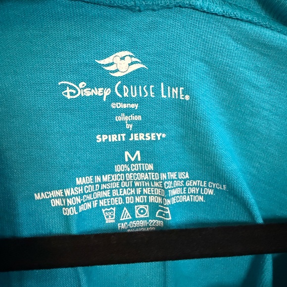 Disney Cruise Line Spirit Jersey Teal Blue Lace Up Size M Long Sleeve - Picture 4 of 9